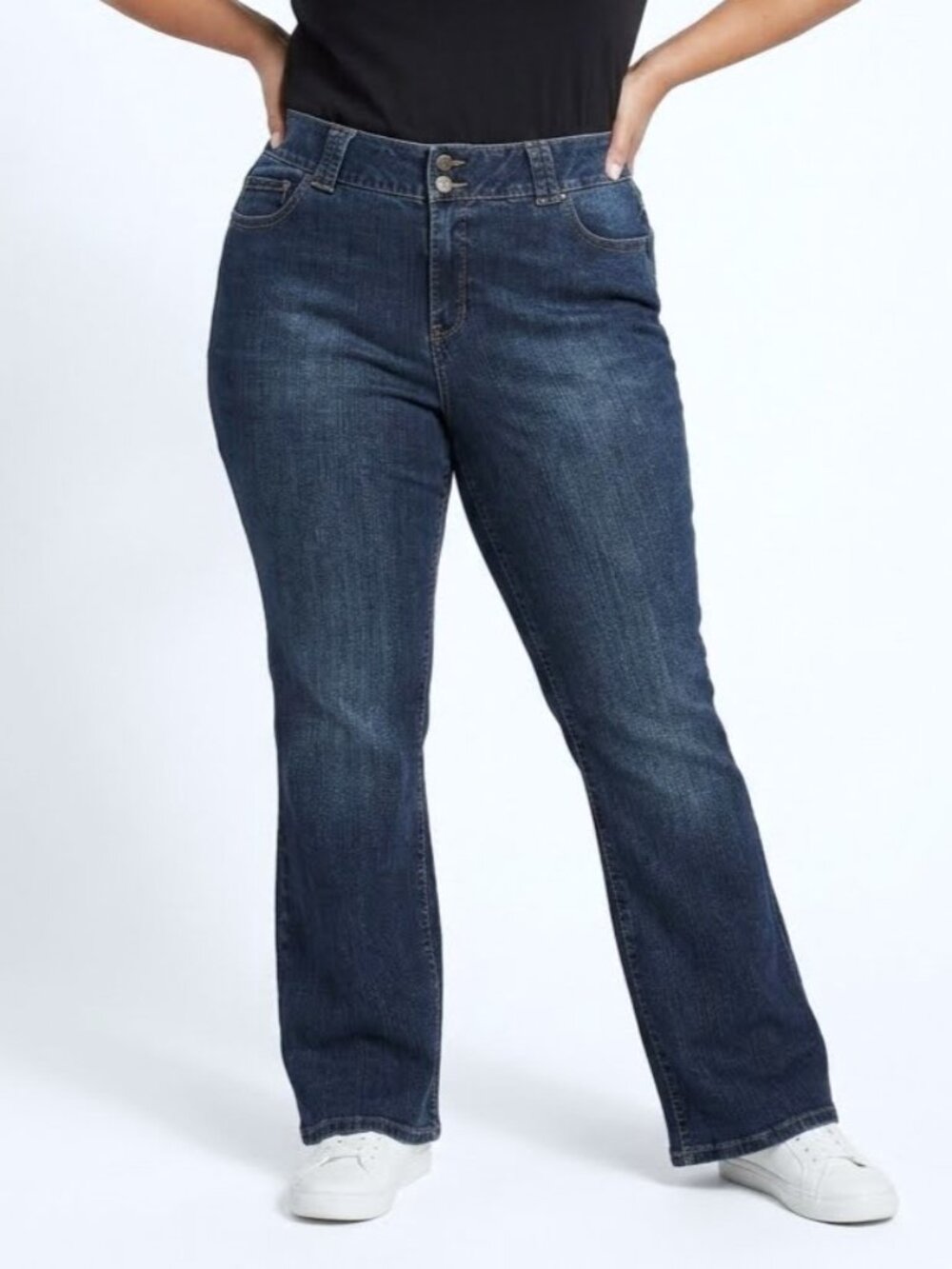 LANE BRYANT Boot Cut Tighter Tummy Technology Jeans. Plus Size 22 Petite